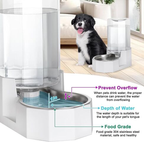 Automatic Pet Water Dispenser with Stainless Steel Bowl, Gravity Waterer, Angular Water Feeder for Small to Large Dogs and Cats (Black, 9L Without Filter) in Saudi Arabia