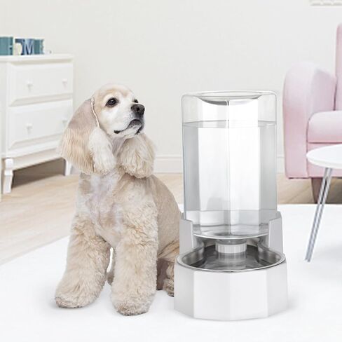 Automatic Pet Water Dispenser with Stainless Steel Bowl, Gravity Waterer, Angular Water Feeder for Small to Large Dogs and Cats (Black, 9L Without Filter) in Saudi Arabia