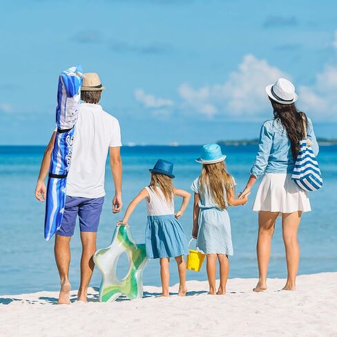 Beach Cabana, 6.2'×6.2' Beach Canopy with Side Wall, UPF 50+ UV Protection Easy Setup Tent Sun Shelter with Sand Pockets for Whole Family(Summer Sailboat) in Saudi Arabia