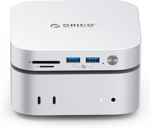 ORICO MiniLink USB4 40Gbps Hub for Mac Mini M4, 7-in-1 Aluminum Docking Station with Dual NVMe M.2 SSD Slots, 10Gbps USB-A Ports, 4.0 SD/TF Card Readers in Saudi Arabia