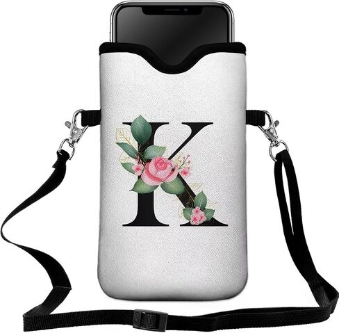 أكمام الهاتف الخليوي حقيبة الهاتف حقيبة كروسودي نيوبرين حامل الهاتف الحبل لانيارد لجهاز iPhone 16 15 14 13 12 سلسلة ، Samsung S24 S23+ A35 - Letter_k in Kuwait
