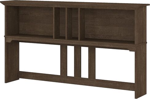 Bush Furniture Salinas 60W Hutch for L على شكل مكتب باللون الأسود القديم in Saudi Arabia