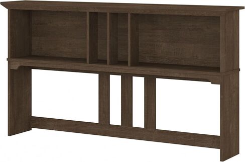 Bush Furniture Salinas 60W Hutch for L على شكل مكتب باللون الأسود القديم in Saudi Arabia