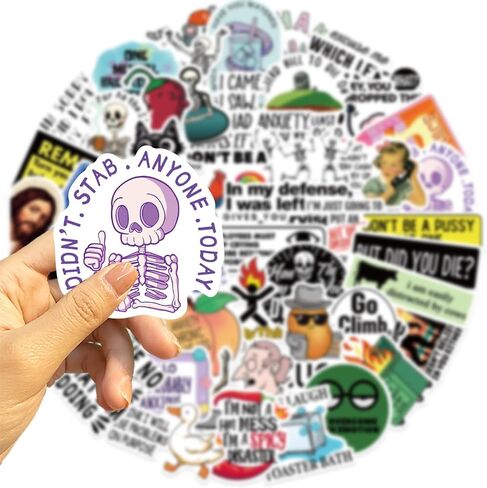 50Pcs Snarky Stickers, Humorous Sarcasm Stickers Deacals for Adults, Waterproof Vinyl Sarcastic Quotes Stickers for Water Bottle, Laptop, Kindle, Scrapbook in Saudi Arabia