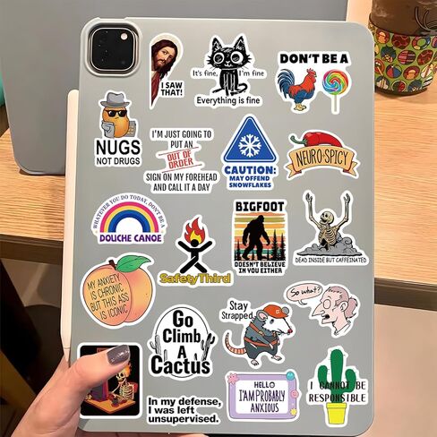 50Pcs Snarky Stickers, Humorous Sarcasm Stickers Deacals for Adults, Waterproof Vinyl Sarcastic Quotes Stickers for Water Bottle, Laptop, Kindle, Scrapbook in Saudi Arabia