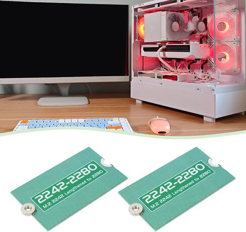 ECSING 2PCS M.2 NGFF/NVME طول محول تمديد 2242-2280 لوحة بطاقة امتداد SSD لحالة الكمبيوتر 38x22x0.9mm in Kuwait