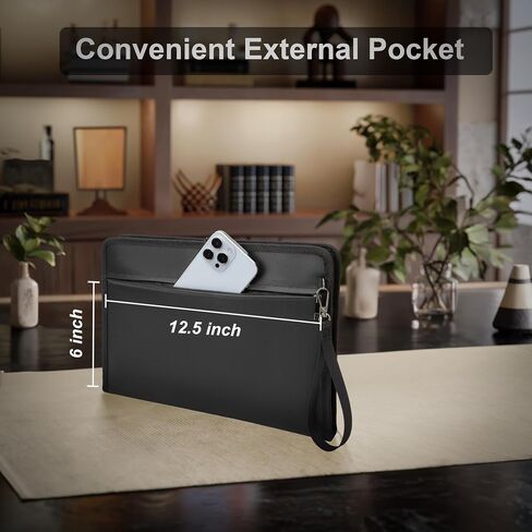 Fireproof Money Bag,Money Bag with Lock and Zipper,Safe Fireproof Waterproof,Suitable for Cash, Mobile Phones, Keys, Credit Cards in Saudi Arabia