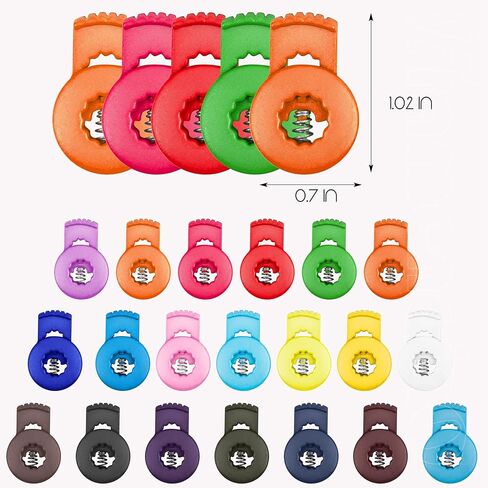 Framendino, 40 Pack Baseball Glove Locks Single Hole Spring Toggle Stopper Fastener Buttons Plastic Cord for Drawstrings (20 Colors) in Saudi Arabia