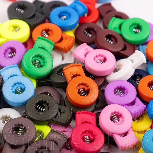Framendino, 40 Pack Baseball Glove Locks Single Hole Spring Toggle Stopper Fastener Buttons Plastic Cord for Drawstrings (20 Colors) in Saudi Arabia