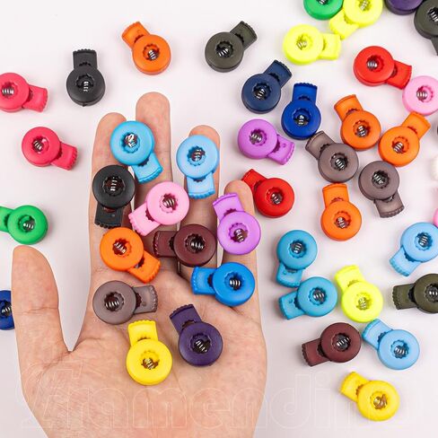 Framendino, 40 Pack Baseball Glove Locks Single Hole Spring Toggle Stopper Fastener Buttons Plastic Cord for Drawstrings (20 Colors) in Saudi Arabia