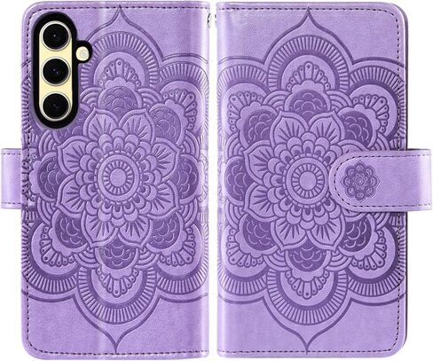 Asuwish Phone Case for Samsung Galaxy S24 FE 5G Wallet Cover with Tempered Glass Screen Protector and Flower Leather Flip Credit Card Holder Stand Cell Accessories S 24 EF S24FE 24S Women Rose Gold in Kuwait