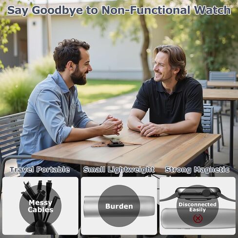 شاحن محمول DDUAN متوافق مع ساعة Apple، بنك طاقة لاسلكي للسفر بقدرة 5000 مللي أمبير مع كابل USB-C، متوافق مع iwatch 1 2 3 4 5 6 7 8 9 SE SE2 والهاتف 15/ سامسونج، أسود in Kuwait