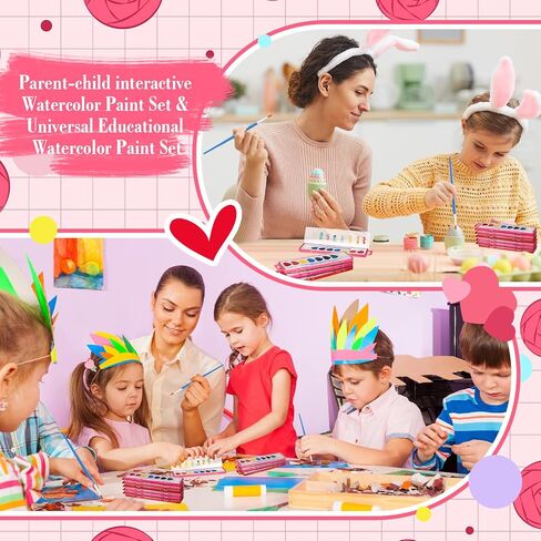Yeaqee 36 Pack Watercolor Paint Set 8 Colors Washable Water Paint for Kids with Paintbrush Party Favors Art Watercolor for Adults School Classroom Party Gifts (Multicolor Box) in Saudi Arabia
