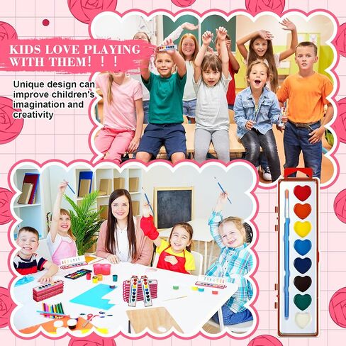 Yeaqee 36 Pack Watercolor Paint Set 8 Colors Washable Water Paint for Kids with Paintbrush Party Favors Art Watercolor for Adults School Classroom Party Gifts (Multicolor Box) in Saudi Arabia
