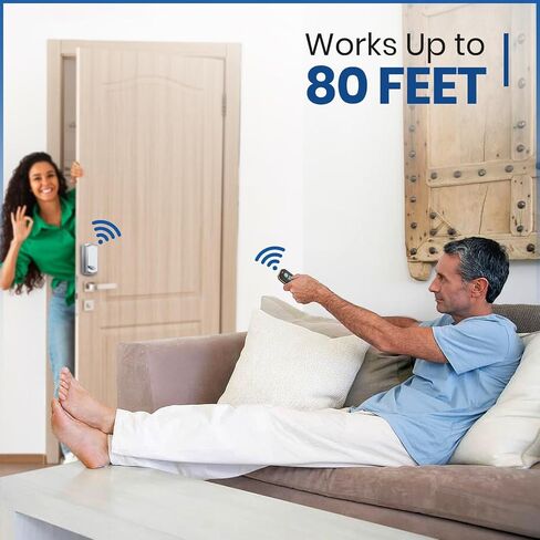 Smart Remote Door Lock for Existing Deadbolt - Installs in 30 Seconds - Enjoy Automatic Keyless Entry with Tool Free Installation - Includes Conversion Kit and Two Wireless Remotes (Silver) in Kuwait