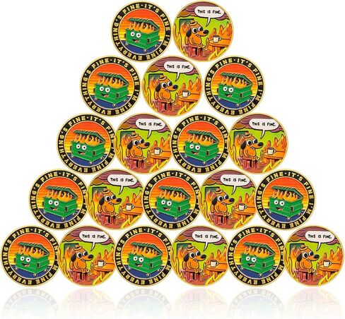 CHURYUML Dumpster Fire Coin Hilarious Everything is Fine Novelty Medallion Motivational Funny Office Gifts Staff Appreciation Gifts Going Away Gift for Coworker Colleagues Unique Office Decor in Saudi Arabia