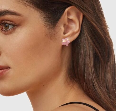 Blue Sodalite Star-Shaped Stud Earrings with Delicate Faceted Natural Stones for Women Handcrafted Exclusively Yoga Girl USA (sodalite) in Saudi Arabia