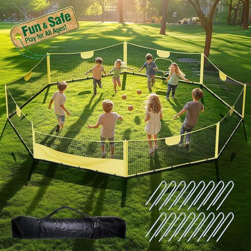 Gaga Ball Pit - 15FT Portable Mesh Court with Quick Access Door, Carry Bag for Indoor & Outdoor Sports, Camp, School, and Family Activities in Saudi Arabia