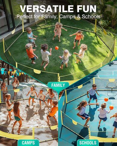 Gaga Ball Pit - 15FT Portable Mesh Court with Quick Access Door, Carry Bag for Indoor & Outdoor Sports, Camp, School, and Family Activities in Saudi Arabia