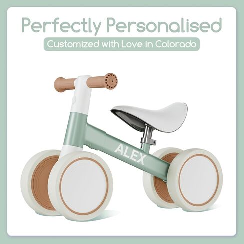 Customized Baby Balance Bike for 1-Year-Old | Lightweight and Safe - No Sharp Edges | Silent Wheels for Smooth & Quiet Rides | Easy-to-Assemble 1st Balance Bike for Toddlers in Saudi Arabia