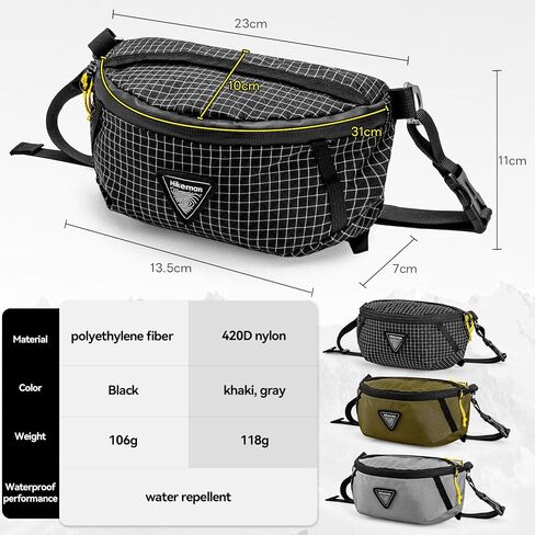 Hikeman Crossbody Fanny Pack للرجال المشي لمسافات طويلة حزم الخصر في الخارج حقيبة صدر متعددة الوظائف متصلة بأي حقيبة ظهر تحمل فاني حزمة للمشي على ركوب الدراجات غير الرسمي المشي لمسافات طويلة (رمادي) in Kuwait