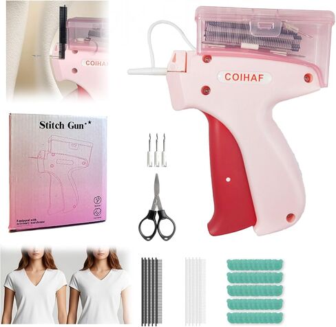 Tagging Gun for Clothing with Fasteners & Scissor, Sticky Gun for Clothes, Tag Gun for Clothes, Clothing Stitch Gun, Quick Clothing Fixer for Stitching, Garment (Black) in Saudi Arabia