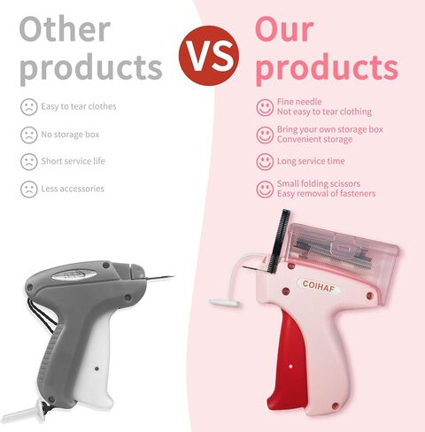 Tagging Gun for Clothing with Fasteners & Scissor, Sticky Gun for Clothes, Tag Gun for Clothes, Clothing Stitch Gun, Quick Clothing Fixer for Stitching, Garment (Black) in Saudi Arabia