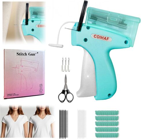Tagging Gun for Clothing with Fasteners & Scissor, Sticky Gun for Clothes, Tag Gun for Clothes, Clothing Stitch Gun, Quick Clothing Fixer for Stitching, Garment (Black) in Saudi Arabia