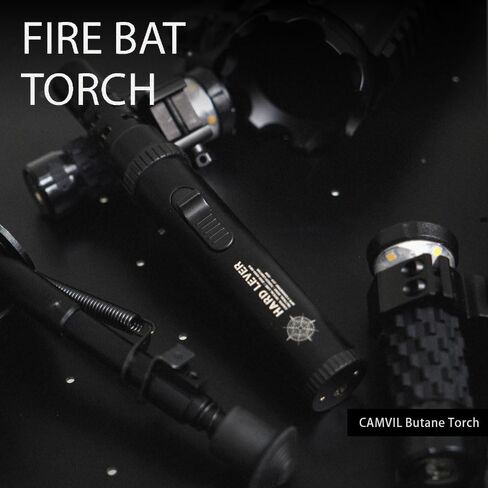 Lindproof Butane Torch Wighter مع قفل أمان ، أخف وزناً محمولاً مع لهب طائرة قابلة للتعديل لتخييم شموع الشواء ، شعلة طبخ المطبخ القابلة لإعادة التعبئة (بدون مملوءة) (أسود) (أسود) in Kuwait