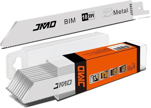 JMD 10-Piece S922BF Reciprocating Saw Blades Metal 14TPI Reciprocating Saw Blade Set for Cutting Metal 150mm BIM Sabre Saw Blades Compatible with Bosch Dewalt Makita etc in Kuwait