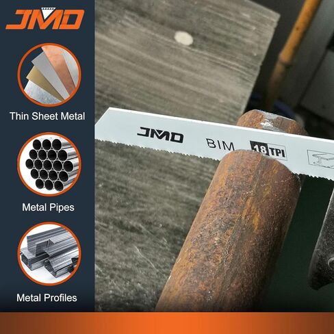 JMD 10-Piece S922BF Reciprocating Saw Blades Metal 14TPI Reciprocating Saw Blade Set for Cutting Metal 150mm BIM Sabre Saw Blades Compatible with Bosch Dewalt Makita etc in Kuwait
