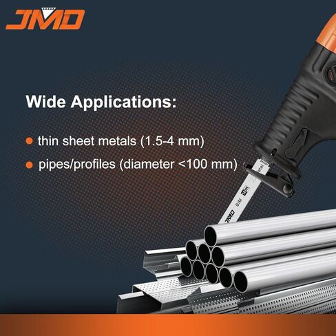 JMD 10-Piece S922BF Reciprocating Saw Blades Metal 14TPI Reciprocating Saw Blade Set for Cutting Metal 150mm BIM Sabre Saw Blades Compatible with Bosch Dewalt Makita etc in Kuwait