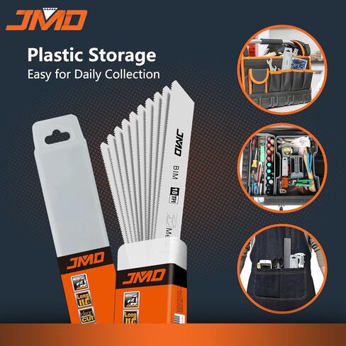 JMD 10-Piece S922BF Reciprocating Saw Blades Metal 14TPI Reciprocating Saw Blade Set for Cutting Metal 150mm BIM Sabre Saw Blades Compatible with Bosch Dewalt Makita etc in Kuwait