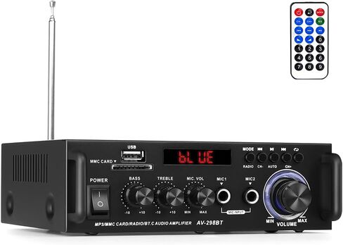 AV-302 Home Audio Amplifier Receivers with Bluetooth 5.0 Subwoofer Amplifier 2.1 Channel 100W Power Home Theater Stereo Audio System with USB, COAXAL,Stereo Audio Amplifier Receivers in Saudi Arabia
