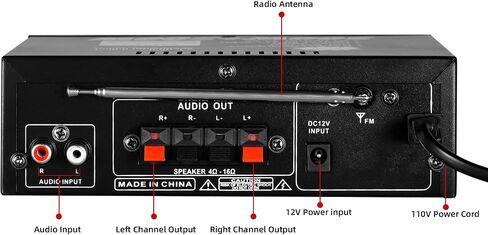 AV-302 Home Audio Amplifier Receivers with Bluetooth 5.0 Subwoofer Amplifier 2.1 Channel 100W Power Home Theater Stereo Audio System with USB, COAXAL,Stereo Audio Amplifier Receivers in Saudi Arabia