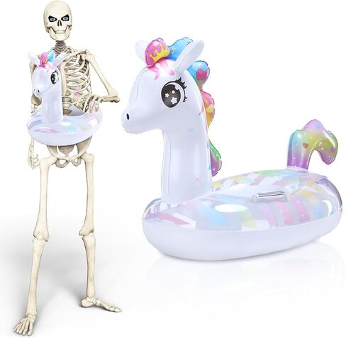 12 ft Skeleton Accessories Inflatable Swim Ring Skeleton Summer Outfit Set Giant Sized Skeleton Pool Floats for 12 ft Skeleton Garden Lawn Outdoor Decor(Flamingo) in Saudi Arabia