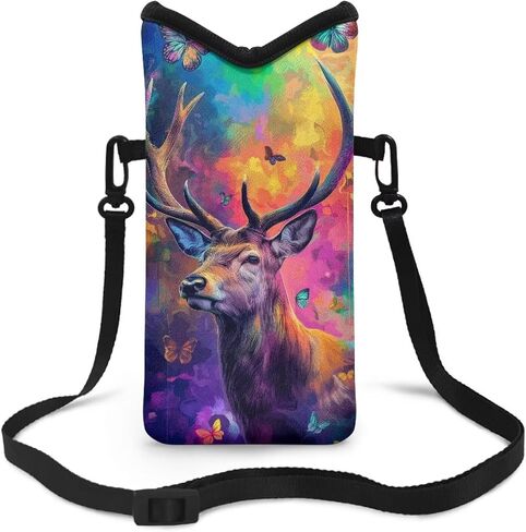 Cell Phone Bag for Women Men Soft Phone Protection Bag Phone Pouch Phone Holster Bag Fits Most of Smartphones, Colorful Deer Butterfly Print in Saudi Arabia