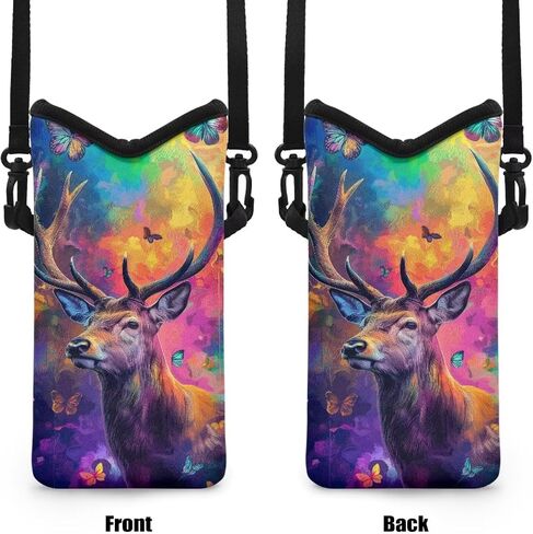 Cell Phone Bag for Women Men Soft Phone Protection Bag Phone Pouch Phone Holster Bag Fits Most of Smartphones, Colorful Deer Butterfly Print in Saudi Arabia