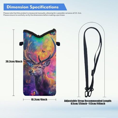 Cell Phone Bag for Women Men Soft Phone Protection Bag Phone Pouch Phone Holster Bag Fits Most of Smartphones, Colorful Deer Butterfly Print in Saudi Arabia