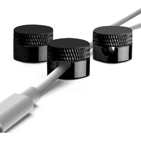 Cable Cord Organizer Holder, Durable Self-Adhesive, Cable Management, Design for Desk, Nightstand, Car & Office, (Black)