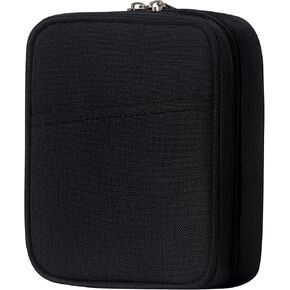 Electronics Organizer Bag, Small Tech Pouch Storage Case for Cord, Cable, Charger, Hard Disk, Power Bank, Laptop Mouse, Toiletries, Cosmetics, Personal Item and Travel Essentials Accessories Black