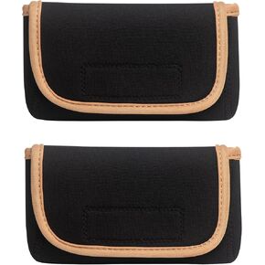 Pack of 2 Small Pouch with Velcro, Electronics Accessories Organizer Case, Tech Bag for Laptop MacBook Power Adapter, Wireless Mouse, Phone Charger, Cellphone, Power Bank, Hub, Toiletries, Cosmetics