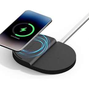 [ODDICT] Platform Duo - Designed for Samsung, 15W Super-Fast Wireless Charger with Contemporary Design [1.5M Metal Cable Included] [No Adapter Included]