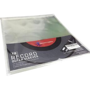 Vinyl Record Outer Sleeves - No Haze Premium Record Covers Protection 3 Mil Density (3/1000 inch) Thick 12" Protective Album Sleeves for Vinyl Records Clear Covers with Resealable Flap (50 Pack)
