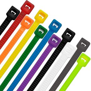 8 Inch 1000pcs Colored Zip Ties 20lb Strength, Multi-Purpose Cable Ties