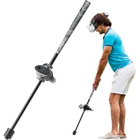 VR Golf Club Handle Attachment Compatible with Meta Quest 3S/ 3, 2 and Quest Pro - Aluminium Golf Club Handle for Golf +, Adjustable Weighted VR Golf Simulator Grip for Golf+ 90 Degree Keep Tracking