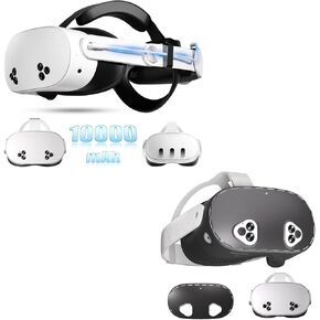 بطارية حزام الرأس متوافق مع Meta Quest 3S/Quest 3 و Silicone Ground Shell Cover for Oculus/Meta Quest 3S