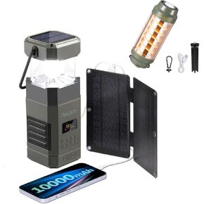 [10000mAh Waterproof] Raddy SL10 Emergency Radio, Hand Crank Solar Camping Lantern + CL-1 Camping Lantern + SP4 4W Solar Panel