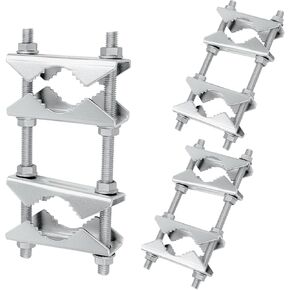 مشبك صاري مزدوج هوائي ، صاري إلى طقم قوس MAST Mount مع كتل V JAW ، مشبك القطب الهوائي الثقيل لتلفزيون لحم الخنزير ، CB ، كاميرات الأمان ، محطة الطقس (مجموعتان)