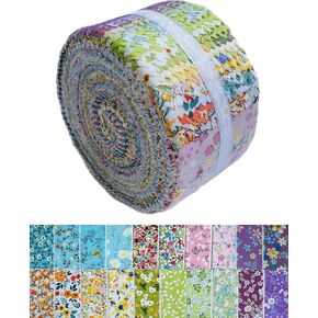 40 Strip Jelly Roll Fabric Strips for Sewing, 100% Cotton Fabric for Quilting Crafting, Precut Fabric Bundles, Patchwork Precut Quilt Squares-2.5" x 44" Green Forest